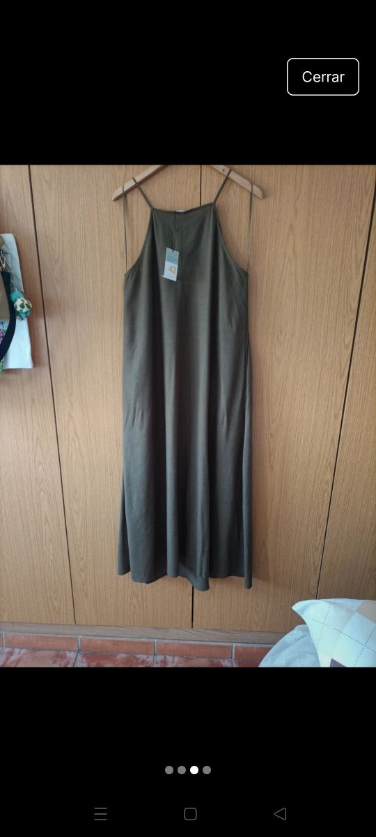 Vestido largo verde oliva verano