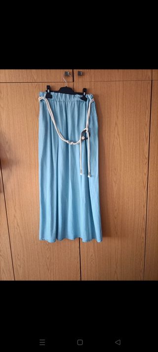 Falda vaquera larga azul