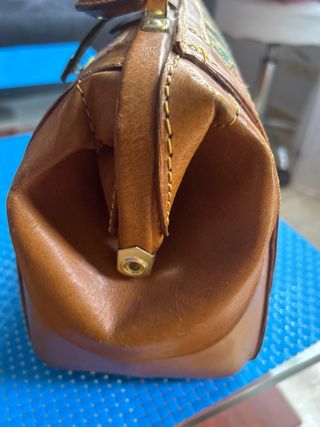 Bolso médico vintage piel tela
