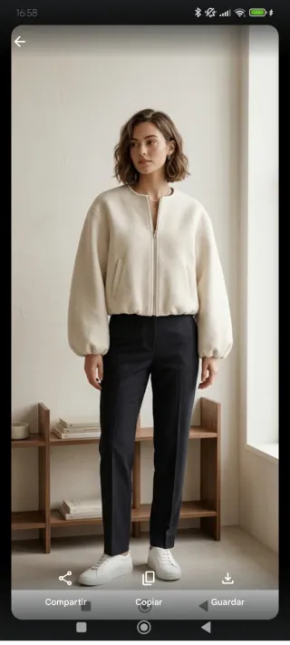 Chaqueta Bomber Cropped Estilo Minimalista