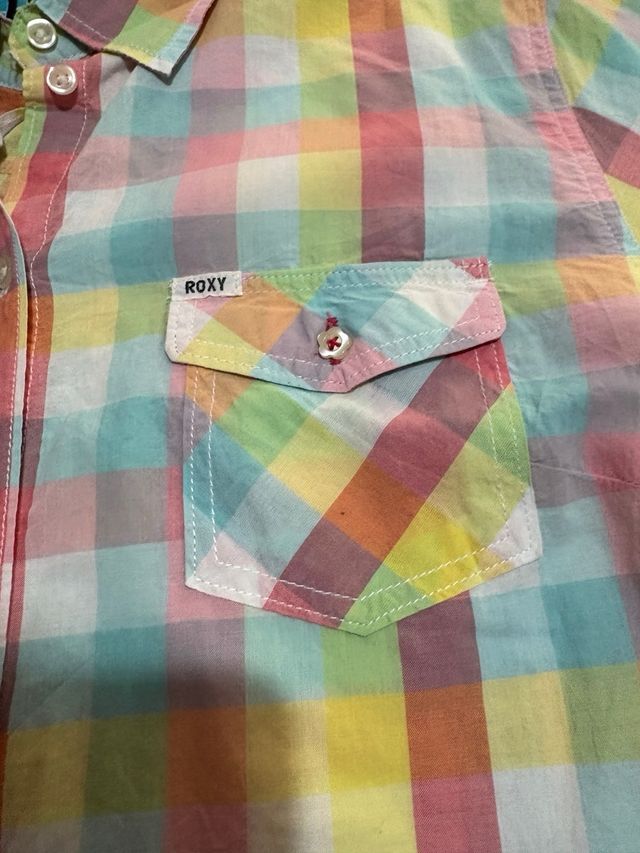 Camisa Roxy cuadros multicolor