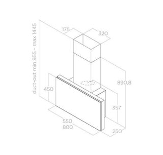 Campana modelo Plat 80cm Negra. Marca Elica