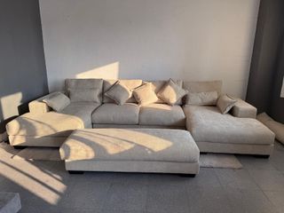 Sofá rinconera chaiselongue beige