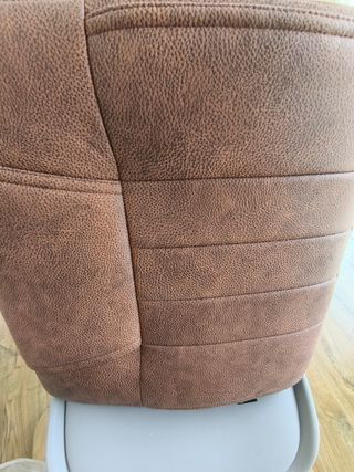 Silla oficina marrón cuero sintético