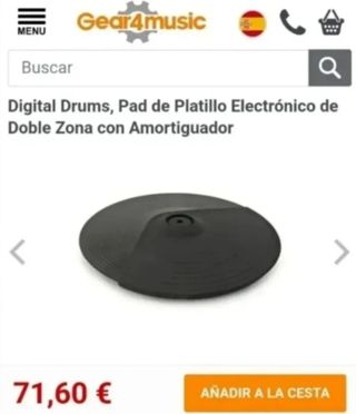 Plato bateria 12" 2 zonas y choke