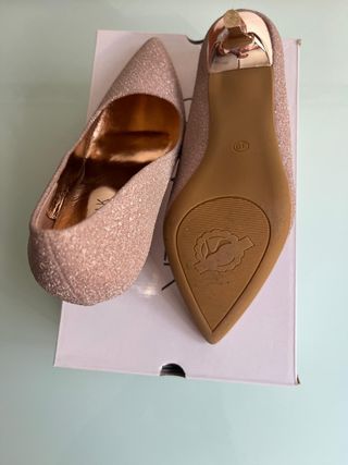 Salones glitter rosa-dorado, talla 39