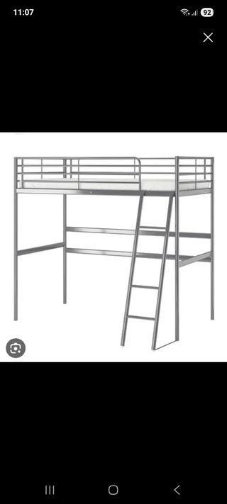 Cama alta metalica - Plata
