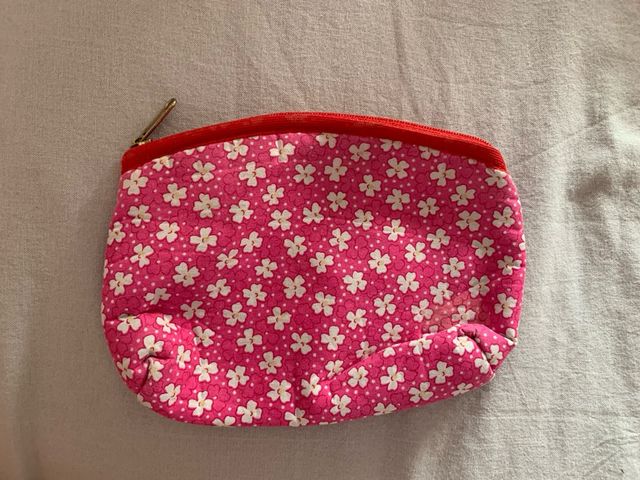 Neceser floral rosa-rojo