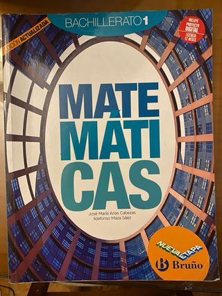 Libro de matemáticas 1° de bachillerato