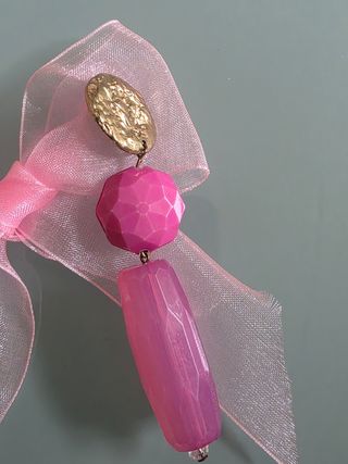 Orecchini Pendenti Rosa e Oro