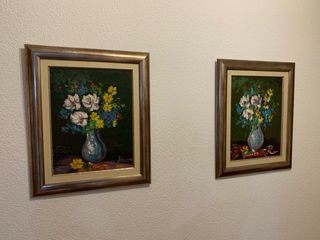 2 Cuadros Flores - Pinturas al óleo