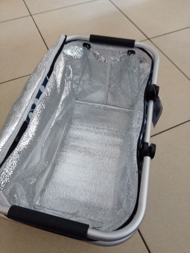 Borsa termica picnic blu e argento