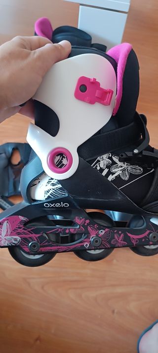 Patines Oxelo 36-38, con protecciones y bolsa 