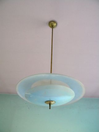 Lampadario vintage anni '60 azzurro
