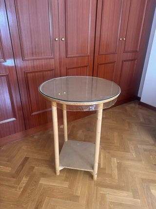 Mesa camilla redonda de madera