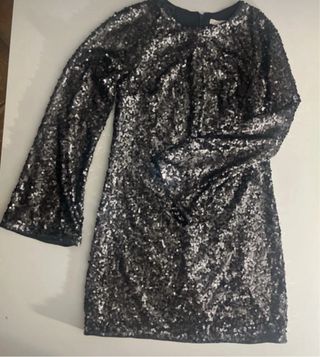 Vestido mini lentejuelas negro H&M