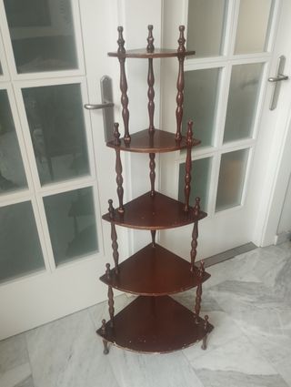 Estantería rinconera madera marrón