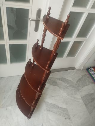 Estantería rinconera madera marrón