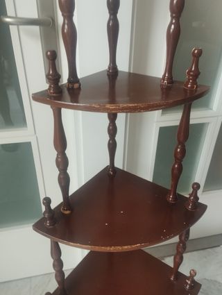 Estantería rinconera madera marrón
