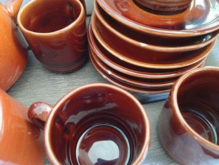 Juego de té café - Cerámica marrón