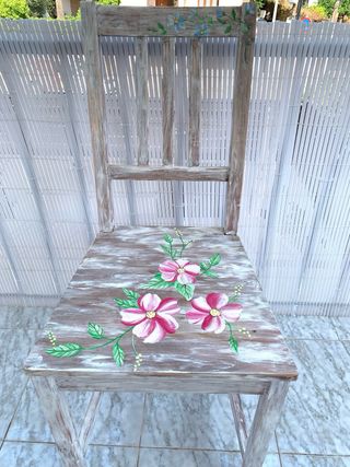Silla vintage pintada a mano