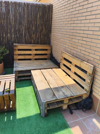 Sofá palet terraza - 4 plazas + regalo mesa