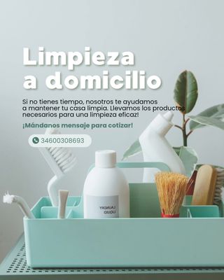 Servicio de limpieza para casas, naves u oficinas.