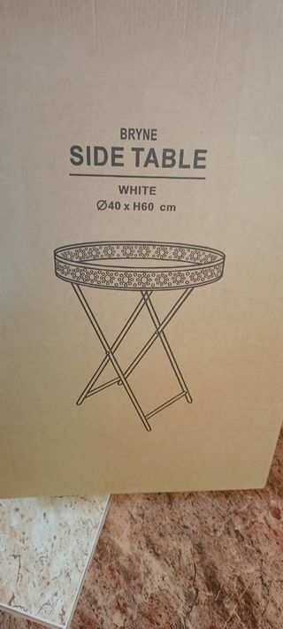 Mesa plegable redonda blanca