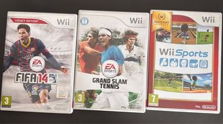 3 juegos Wii - FIFA 14, Grand Slam Tennis, Wii Spo