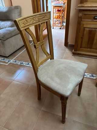 Mesa comedor y mueble rústicos de madera maciza