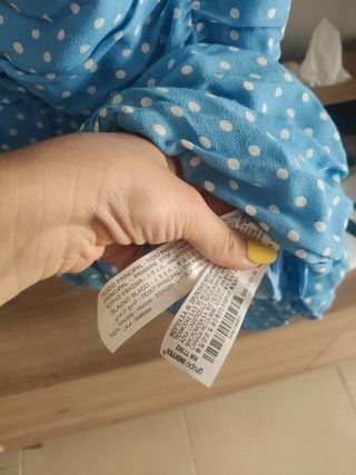 Vestido ZARA azul lunares - verano topos