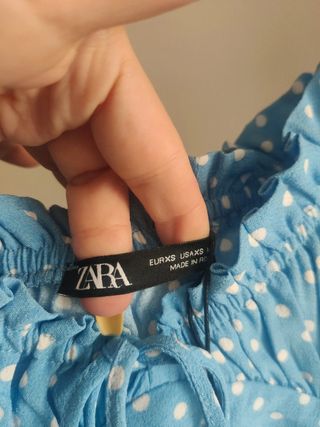 Vestido ZARA azul lunares - verano topos