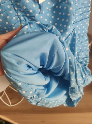 Vestido ZARA azul lunares - verano topos