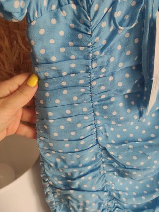 Vestido ZARA azul lunares - verano topos
