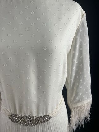 Vestido novia blanco plumeti