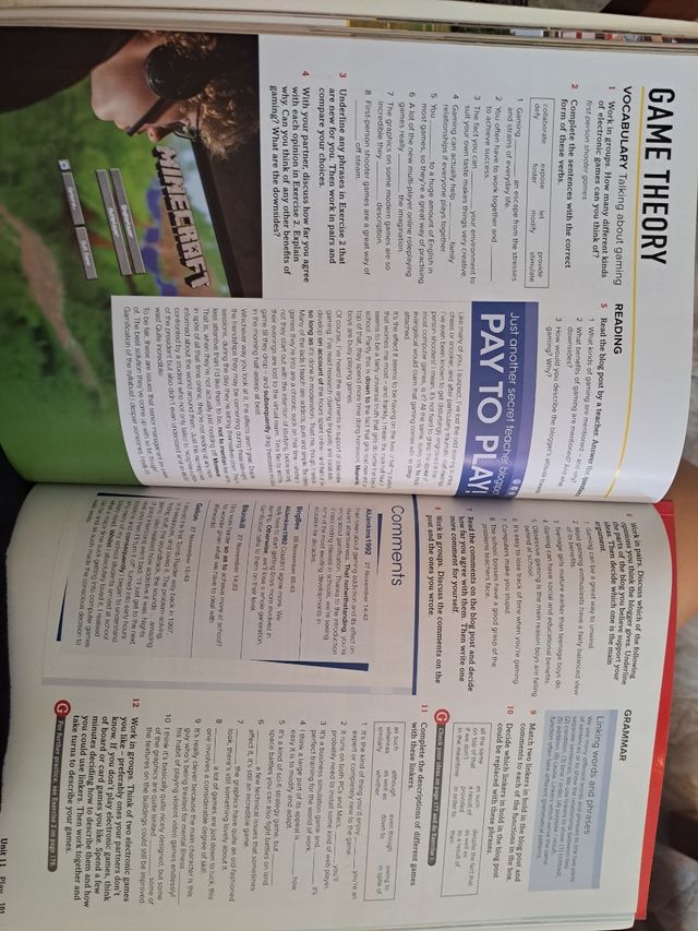 Libro C1 inglés. Libro de texto y libro writing