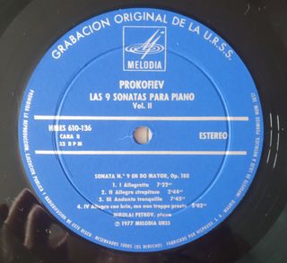 Prokofiev: Las 9 Sonatas para Piano 4 LPs