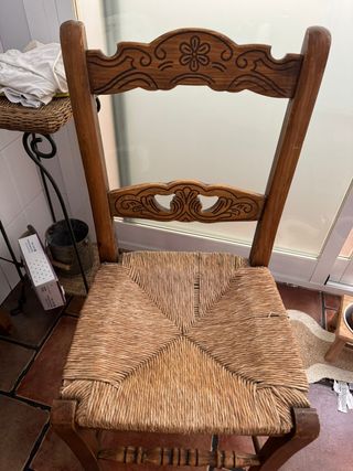 2 sillas enea-madera maciza