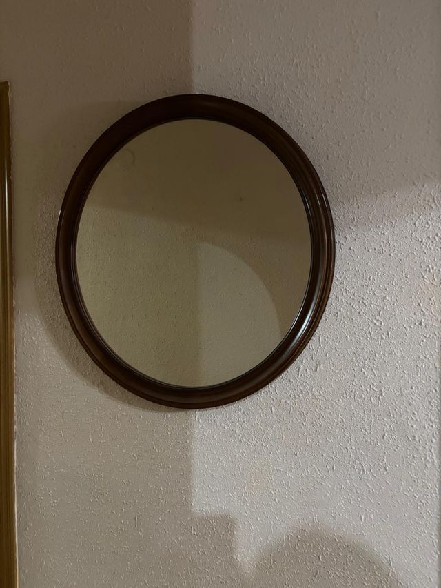 Espejo ovalado madera marrón