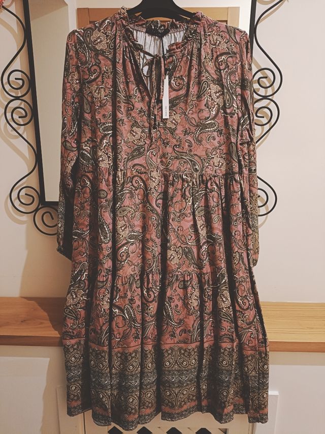 Abito Paisley Rosa Verde