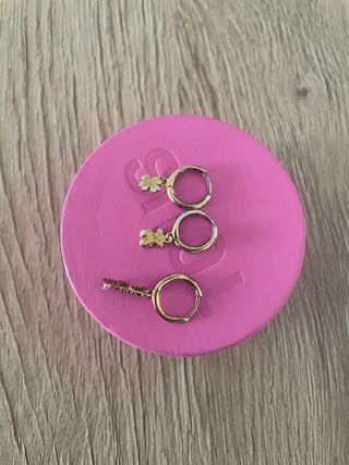 3 Pendientes Tous Oro 18k - Plata vermeil