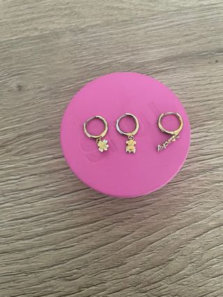 3 Pendientes Tous Oro 18k - Plata vermeil