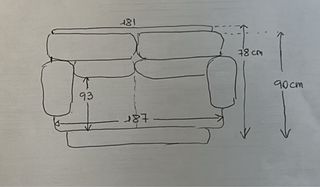 Sofá rojo 3 plazas vintage