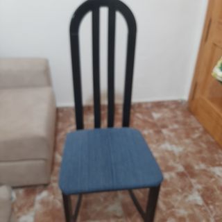 4 sillas comedor - negras y azules