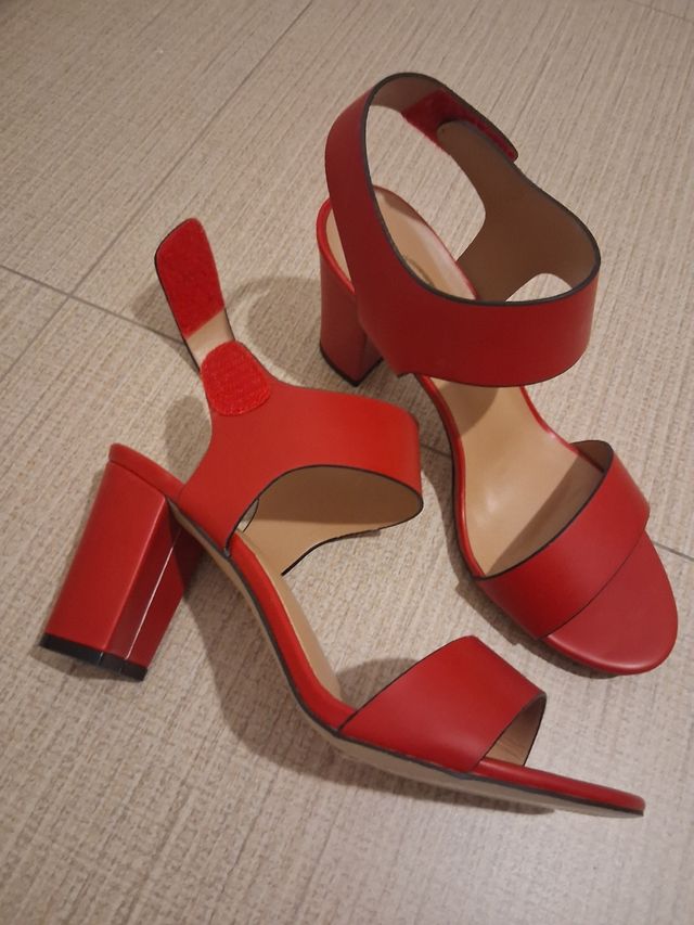 Sandali rossi tacco comodo 39