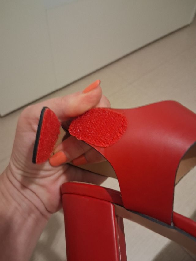 Sandali rossi tacco comodo 39