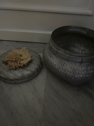 Cesta mimbre plata