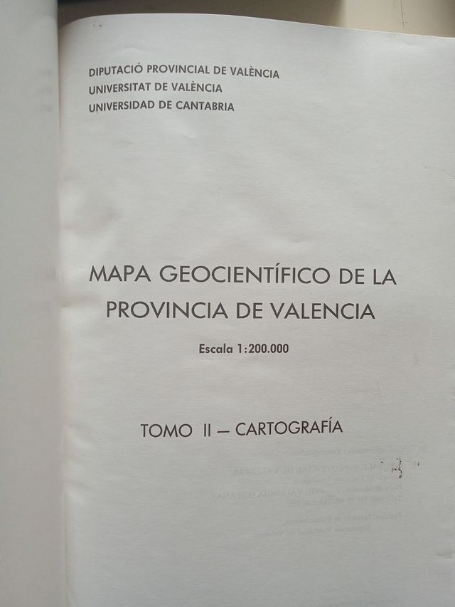 Mapa geocientífico de la provincia de Valencia 