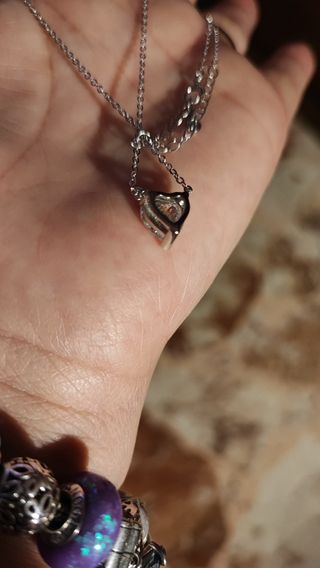 Collana cuore Argento Moissanite