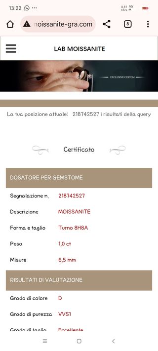 Collana cuore Argento Moissanite